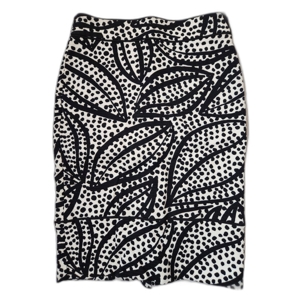 Ann Taylor Women’s Skirt Black White Size 0 Cotton Stretch